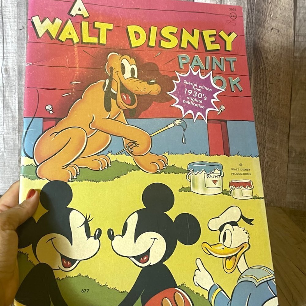 Vintage 1970's Reproduction of A Walt Disney Paint Book Special Edition 1930's